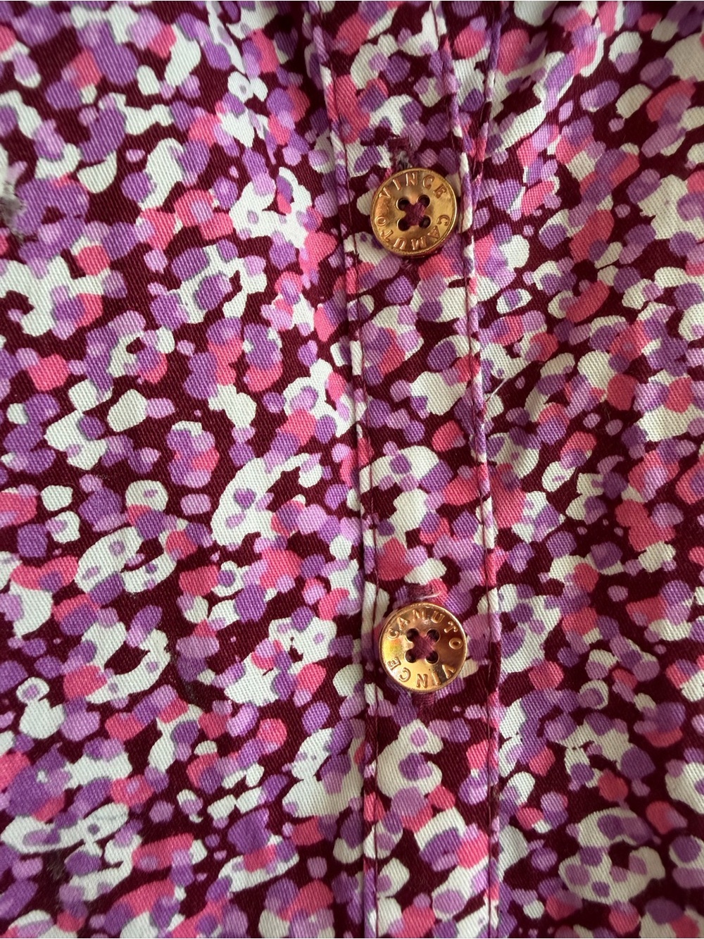 Vince Camuto Girls Floral Shirt Dress Size 7 Pink Purple Button Front - Picture 6 of 8